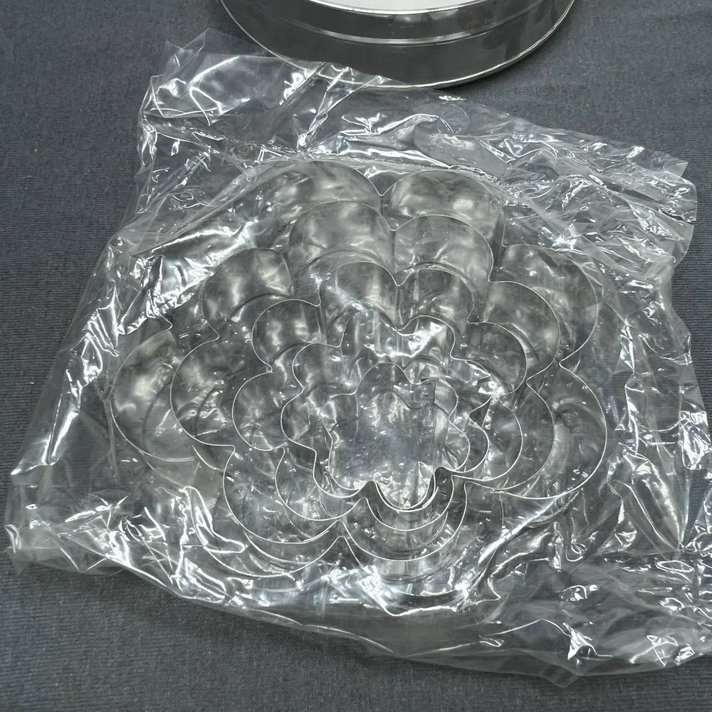 Flower Cookie Cutter Set Stainless Steel 6in Nesting Floral Baking